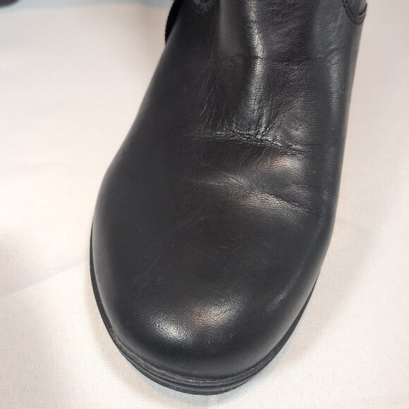 Merrell Evera Fade Black Leather Ankle Boot Side Zip Women 9 Heel Booties - Picture 12 of 16